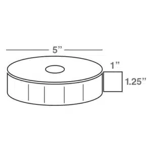 Wasp 1.25" x 1.0" Direct Thermal labels, 12 rolls, 2300 per roll