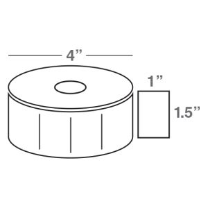 Wasp 1.5" x 1.0" Direct Thermal labels, 4 rolls, 1375 per roll, 4" OD