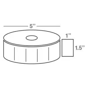 Wasp 1.5" x 1.0" Direct Thermal Labels, 4 rolls, 2300 per roll, 5" OD