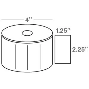 Wasp 2.25" x 1.25" Direct Thermal Paper labels, 4 rolls, 1135 per roll