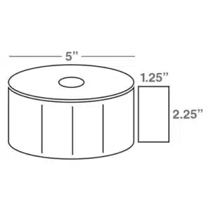 Wasp 2.25" x 1.25" Direct Thermal labels, 12 rolls, 1900 per roll