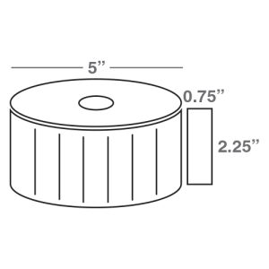 Wasp 2.25" x .75" Direct Thermal Labels, 4 rolls, 2300 per roll, 5" OD