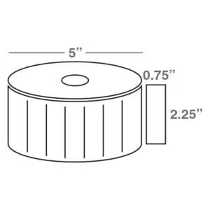 Wasp 2.25" x .75" Direct Thermal labels, 12 rolls, 1900 per roll