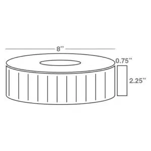 Wasp 2.25" x .75" Direct Thermal labels, 4 rolls, 7000 per roll, 8" OD