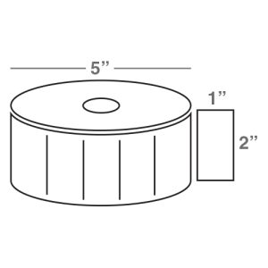 Wasp 2.0" x 1.0" TT labels, 4 rolls, 2300 per roll, 5" OD