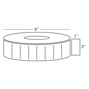Wasp 2.0" x 1.0" TT labels, 4 rolls, 5560 per roll, 8" OD