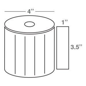 Wasp 3.5" x 1" Direct Thermal Labels, 4 rolls, 1375 per roll