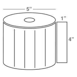 Wasp 4.0" x 1.0" Direct Thermal labels, 4 rolls, 2300 per roll, 5" OD