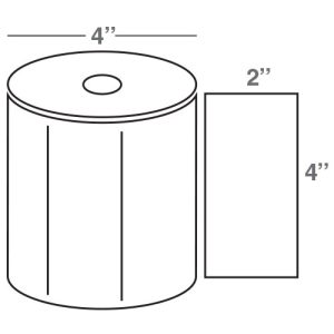 Wasp 4.0" x 2.0" TT labels, 4 rolls, 725 per roll, 5" OD