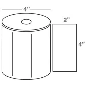 Wasp 4.0" x 2.0" TT labels, 4 rolls, 725 per roll, 5" OD