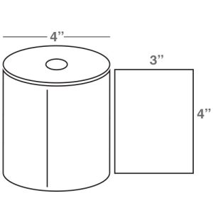Wasp 4.0" x 3.0" TT labels, 4 rolls, 500 per roll, 5" OD