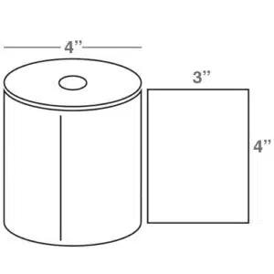 Wasp 4.0" x 3.0" TT labels, 4 rolls, 500 per roll, 5" OD