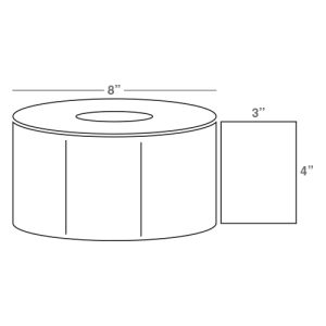 Wasp 4.0" x 3.0" TT labels, 4 rolls, 2000 per roll, 8" OD