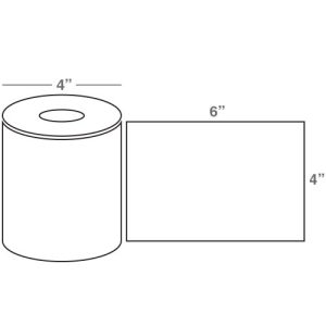 Wasp 4.0" x 6.0" TT labels, 4 rolls, 250 per roll, 5" OD