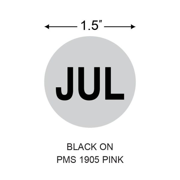 Stinger 1.5 in. x 1.5 in. Preprinted Paper Label, Black on Pink, Permanent Adhesive, 3 in. Core, 5 in. OD, 1000 per Roll, 4 Roll(s) Preprint: JUL - Image 2