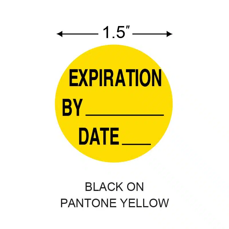 Stinger 1.5 in. x 1.5 in. Preprinted Paper Label, Black on Yellow, Permanent Adhesive, 3 in. Core, 5 in. OD, 1000 per Roll, 4 Roll(s) Preprint: EXPDATE - Image 2