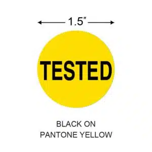 Stinger 1.5 in. x 1.5 in. Preprinted Paper Label, Black on Yellow, Permanent Adhesive, 3 in. Core, 5 in. OD, 1000 per Roll, 4 Roll(s) Preprint: TESTED