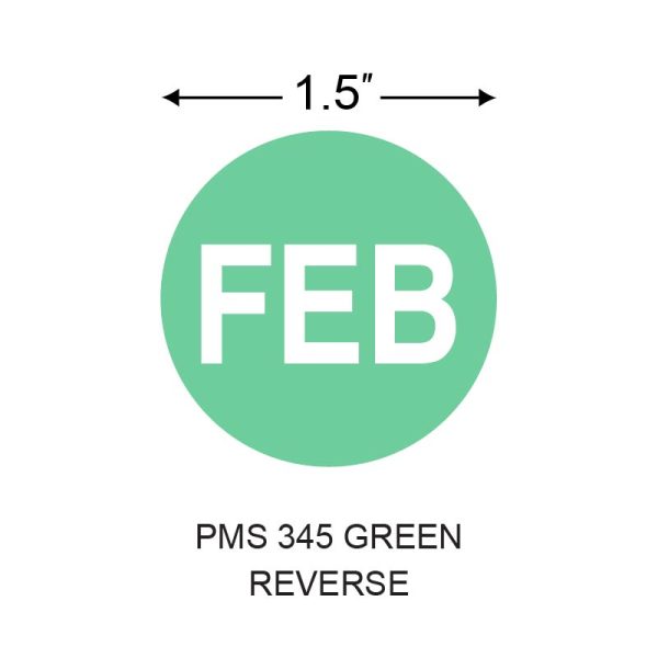 Stinger 1.5 in. x 1.5 in. Preprinted Paper Label, Green Reverse, Permanent Adhesive, 3 in. Core, 5 in. OD, 1000 per Roll, 4 Roll(s) Preprint: FEB - Image 2