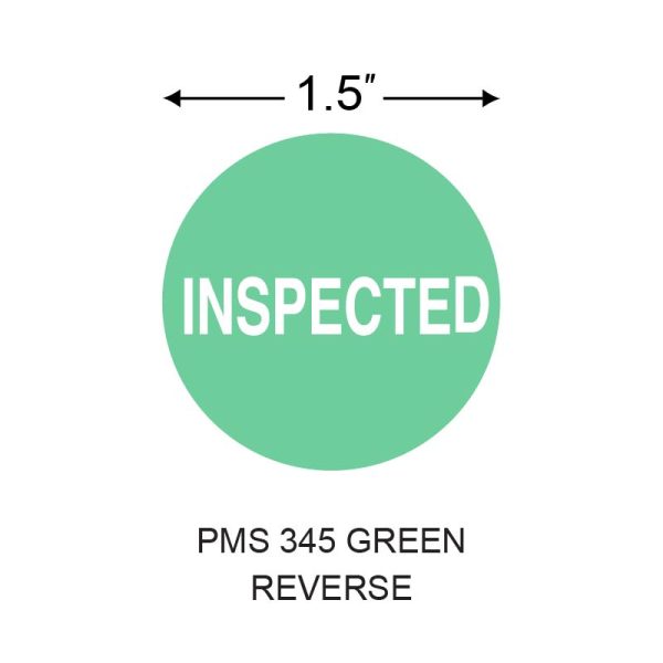 Stinger 1.5 in. x 1.5 in. Preprinted Paper Label, Green Reverse, Permanent Adhesive, 3 in. Core, 5 in. OD, 1000 per Roll, 4 Roll(s) Preprint: INSPECTED - Image 2