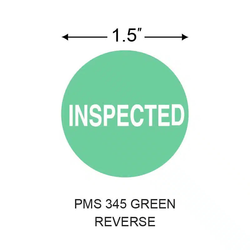 Stinger 1.5 in. x 1.5 in. Preprinted Paper Label, Green Reverse, Permanent Adhesive, 3 in. Core, 5 in. OD, 1000 per Roll, 4 Roll(s) Preprint: INSPECTED - Image 2