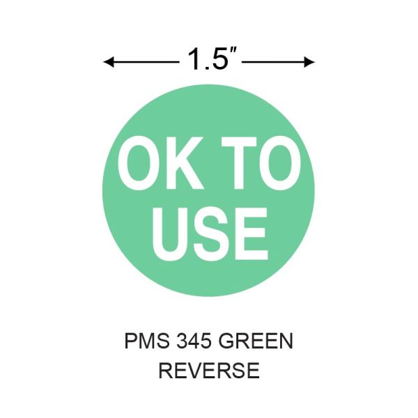 Stinger 1.5 in. x 1.5 in. Preprinted Paper Label, Green Reverse, Permanent Adhesive, 3 in. Core, 5 in. OD, 1000 per Roll, 4 Roll(s) Preprint: OKTOUSE - Image 2