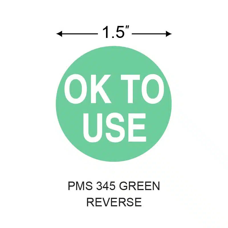 Stinger 1.5 in. x 1.5 in. Preprinted Paper Label, Green Reverse, Permanent Adhesive, 3 in. Core, 5 in. OD, 1000 per Roll, 4 Roll(s) Preprint: OKTOUSE - Image 2