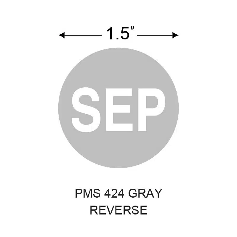 Stinger 1.5 in. x 1.5 in. Preprinted Paper Label, Gray Reverse, Permanent Adhesive, 3 in. Core, 5 in. OD, 1000 per Roll, 4 Roll(s) Preprint: SEP - Image 2