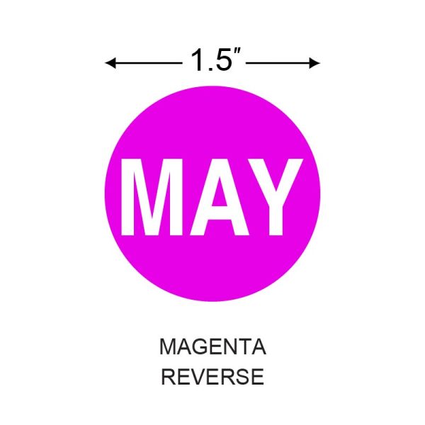 Stinger 1.5 in. x 1.5 in. Preprinted Paper Label, Magenta Reverse, Permanent Adhesive, 3 in. Core, 5 in. OD, 1000 per Roll, 4 Roll(s) Preprint: MAY - Image 2