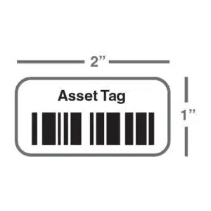 Pre-printed Kimdura asset tags, 2.0" x 1.0" (#1100-2100)